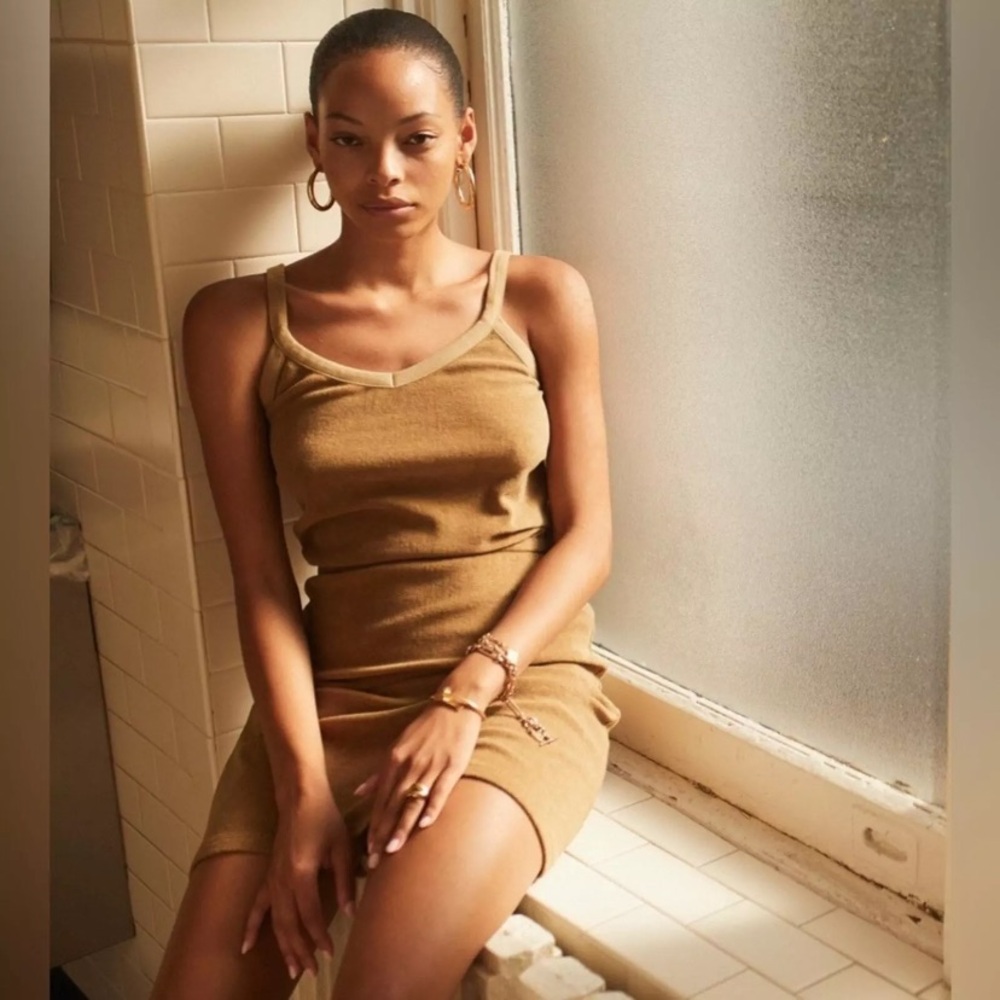 Suzie Kondi organic terry cotton Tank dress in Teddy brown - Picture 8 of 9